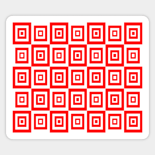 Abstract geometric pattern - red and white. Sticker